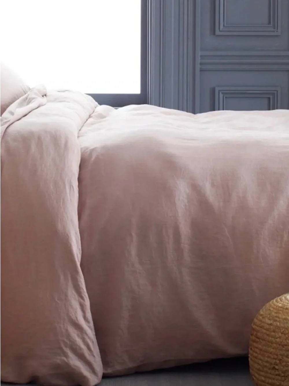 NWOT Quince European Linen 1 Piece Duvet Cover, Full/Queen (Dusty Mauve)